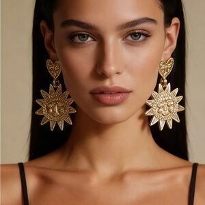 Aurelia Gold Sun Motif Earrings